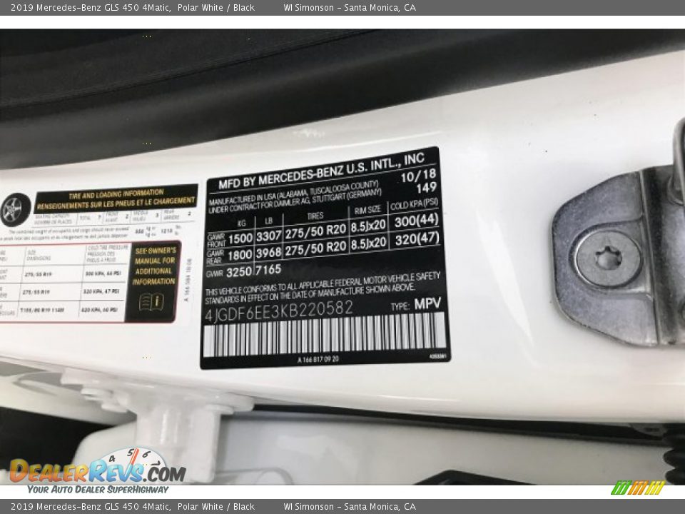 2019 Mercedes-Benz GLS 450 4Matic Polar White / Black Photo #11