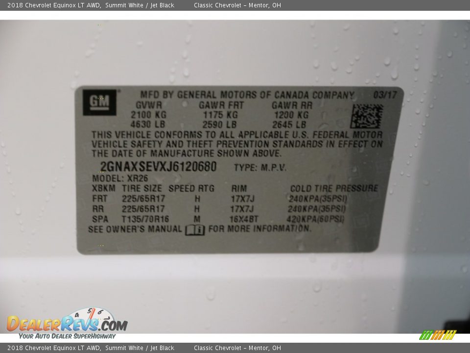 2018 Chevrolet Equinox LT AWD Summit White / Jet Black Photo #21