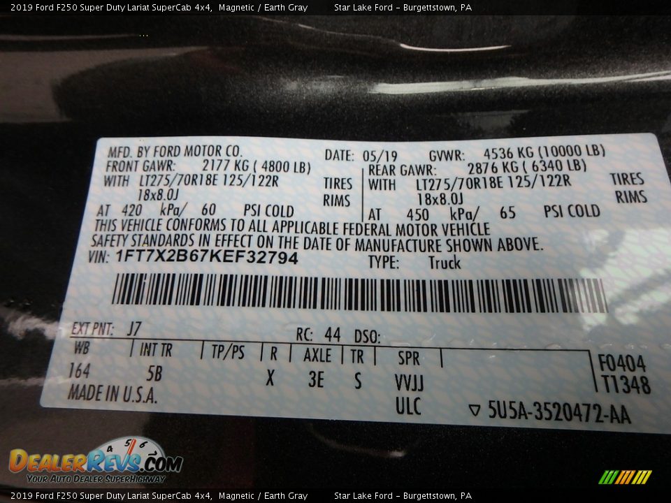 2019 Ford F250 Super Duty Lariat SuperCab 4x4 Magnetic / Earth Gray Photo #10