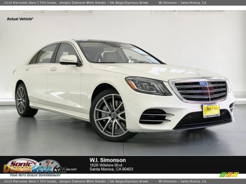 2019 Mercedes-Benz S 560 Sedan designo Diamond White Metallic / Silk Beige/Espresso Brown Photo #1