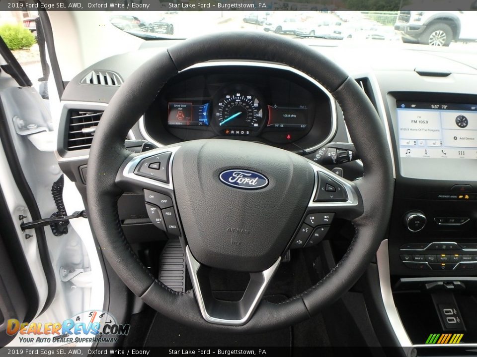 2019 Ford Edge SEL AWD Oxford White / Ebony Photo #17