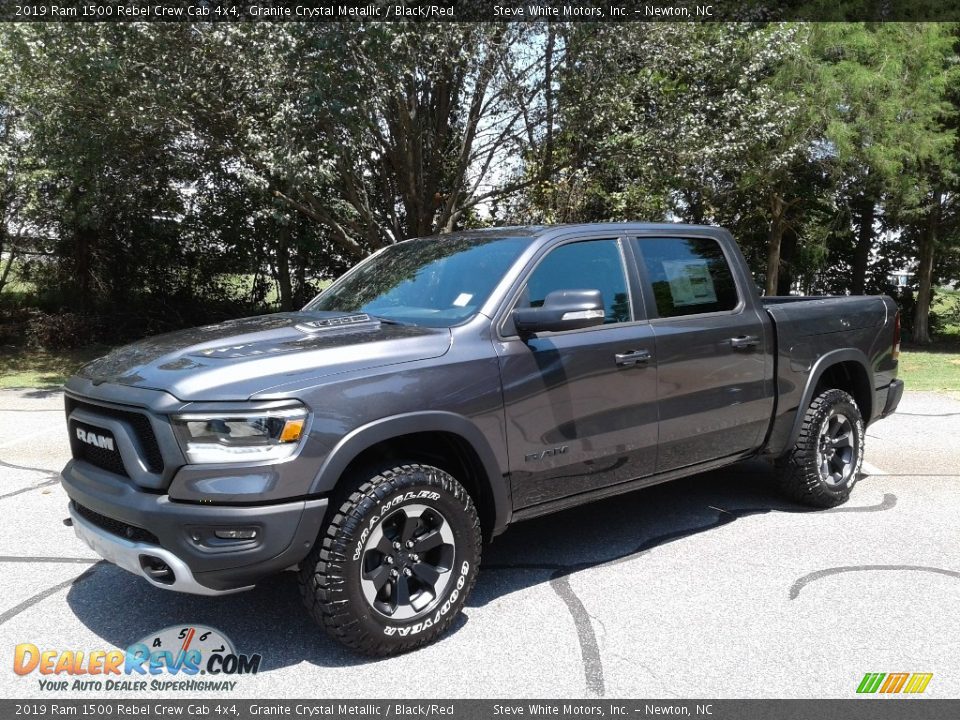 2019 Ram 1500 Rebel Crew Cab 4x4 Granite Crystal Metallic / Black/Red Photo #2