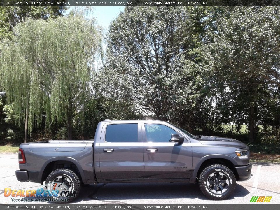 2019 Ram 1500 Rebel Crew Cab 4x4 Granite Crystal Metallic / Black/Red Photo #5