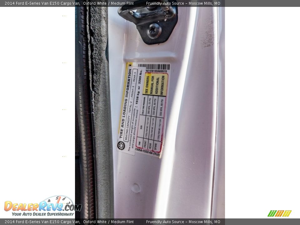 2014 Ford E-Series Van E150 Cargo Van Oxford White / Medium Flint Photo #36