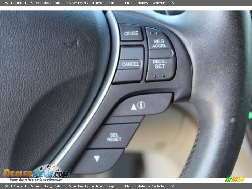 2011 Acura TL 3.5 Technology Paladium Silver Pearl / Parchment Beige Photo #13