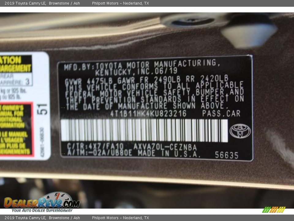 2019 Toyota Camry LE Brownstone / Ash Photo #24