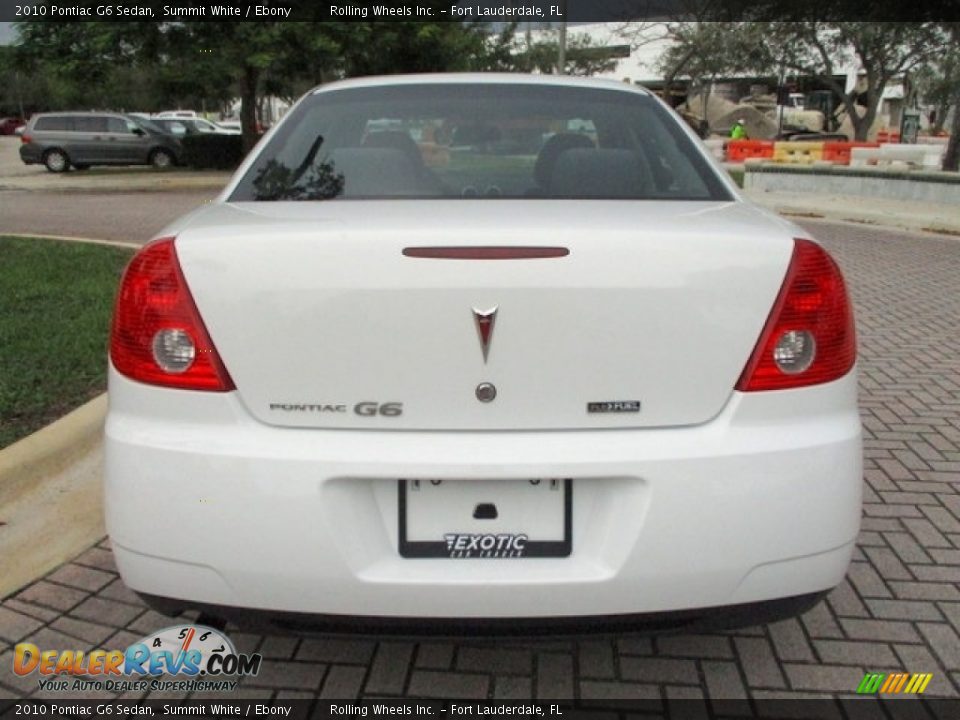 2010 Pontiac G6 Sedan Summit White / Ebony Photo #7