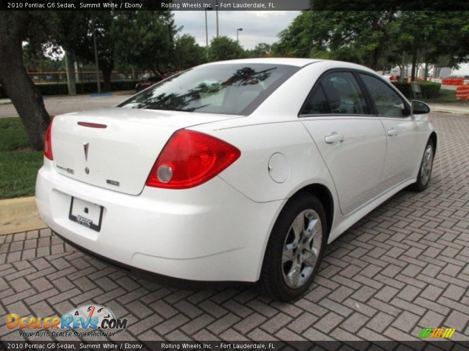 2010 Pontiac G6 Sedan Summit White / Ebony Photo #9