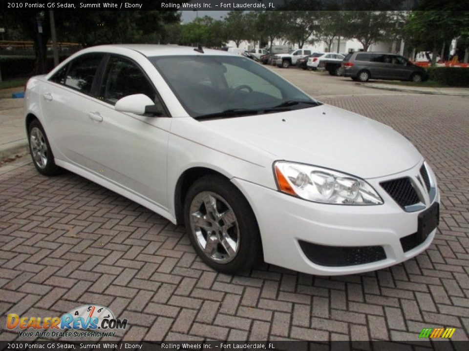 2010 Pontiac G6 Sedan Summit White / Ebony Photo #13