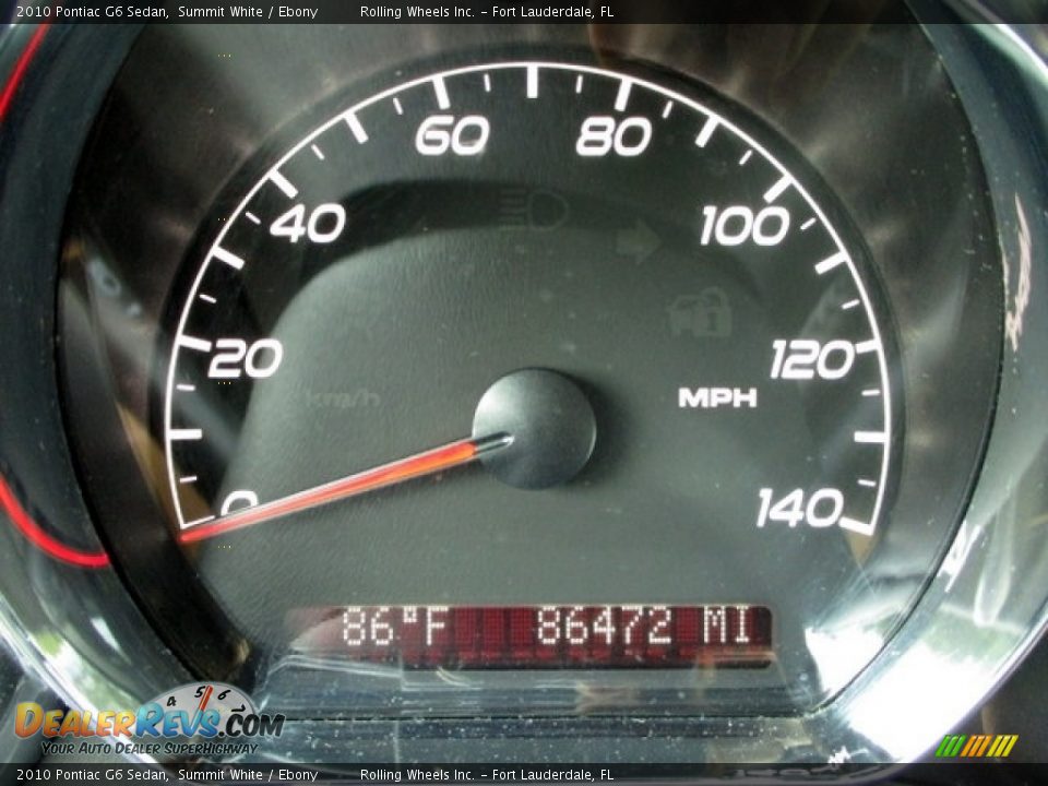 2010 Pontiac G6 Sedan Summit White / Ebony Photo #14