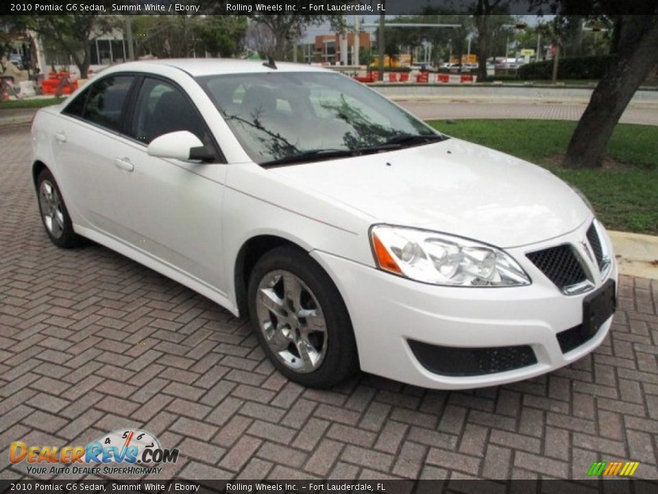 2010 Pontiac G6 Sedan Summit White / Ebony Photo #21