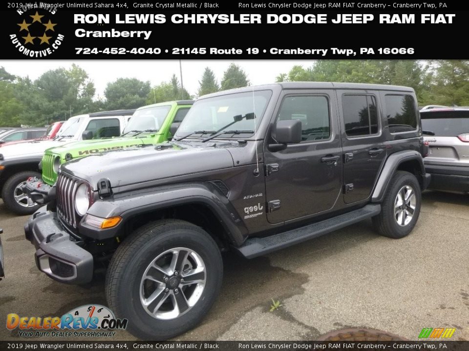 2019 Jeep Wrangler Unlimited Sahara 4x4 Granite Crystal Metallic / Black Photo #1