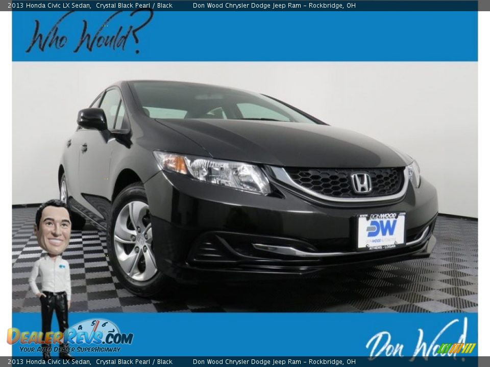 2013 Honda Civic LX Sedan Crystal Black Pearl / Black Photo #1