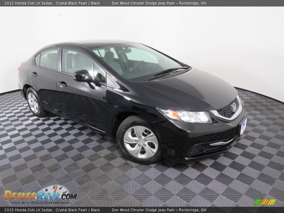 2013 Honda Civic LX Sedan Crystal Black Pearl / Black Photo #3