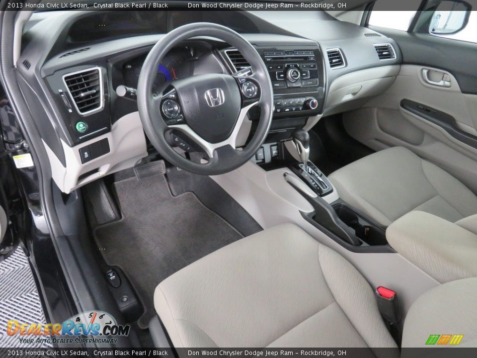 2013 Honda Civic LX Sedan Crystal Black Pearl / Black Photo #23