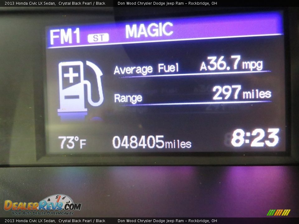 2013 Honda Civic LX Sedan Crystal Black Pearl / Black Photo #34