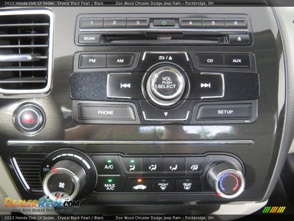 2013 Honda Civic LX Sedan Crystal Black Pearl / Black Photo #35