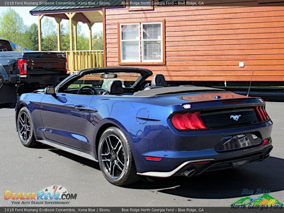 2018 Ford Mustang EcoBoost Convertible Kona Blue / Ebony Photo #3