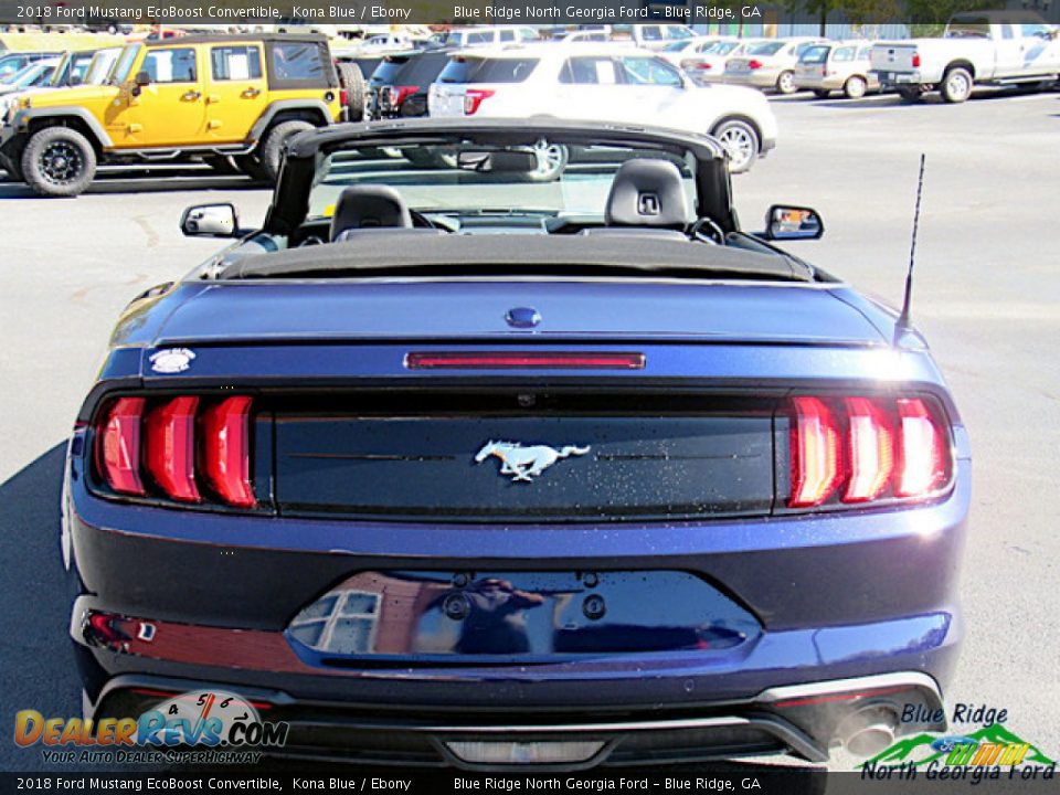 2018 Ford Mustang EcoBoost Convertible Kona Blue / Ebony Photo #4