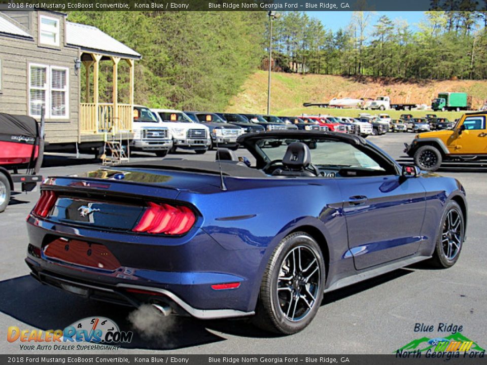 2018 Ford Mustang EcoBoost Convertible Kona Blue / Ebony Photo #5