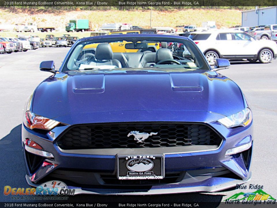 2018 Ford Mustang EcoBoost Convertible Kona Blue / Ebony Photo #8