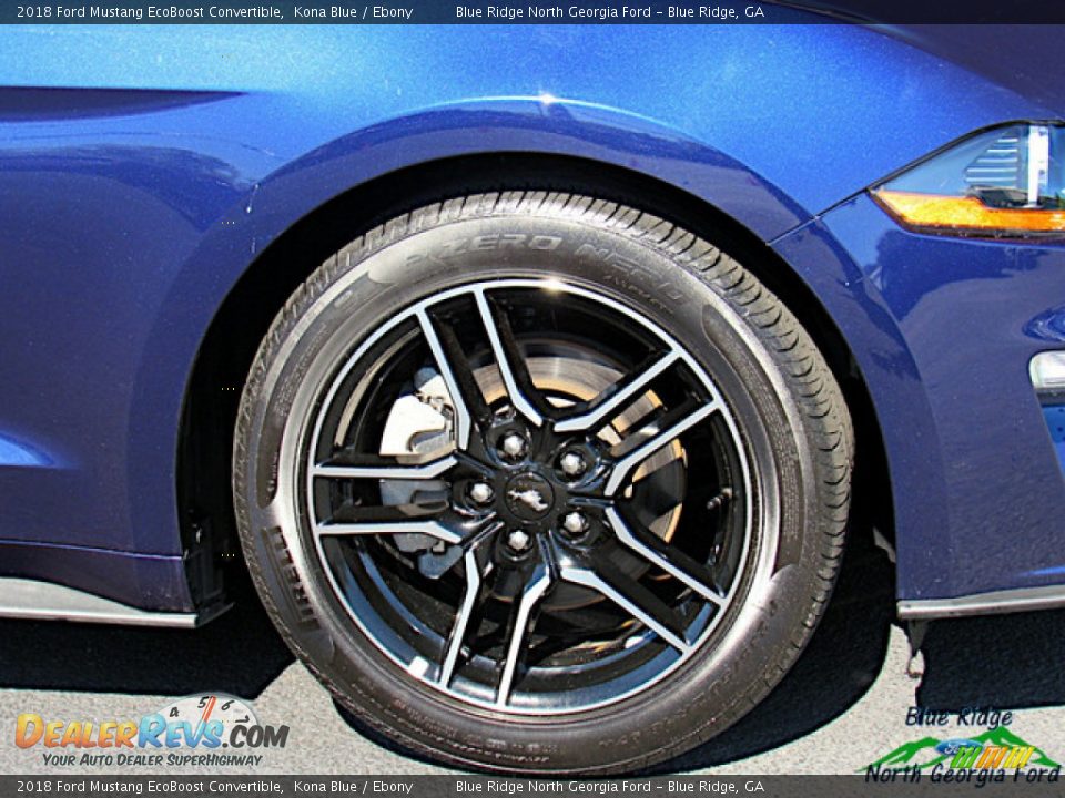 2018 Ford Mustang EcoBoost Convertible Kona Blue / Ebony Photo #11