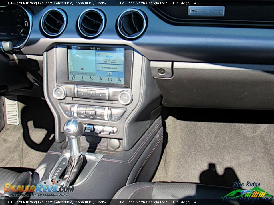 2018 Ford Mustang EcoBoost Convertible Kona Blue / Ebony Photo #17