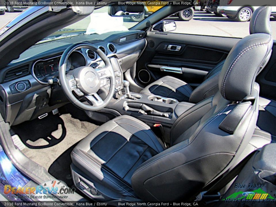 2018 Ford Mustang EcoBoost Convertible Kona Blue / Ebony Photo #29