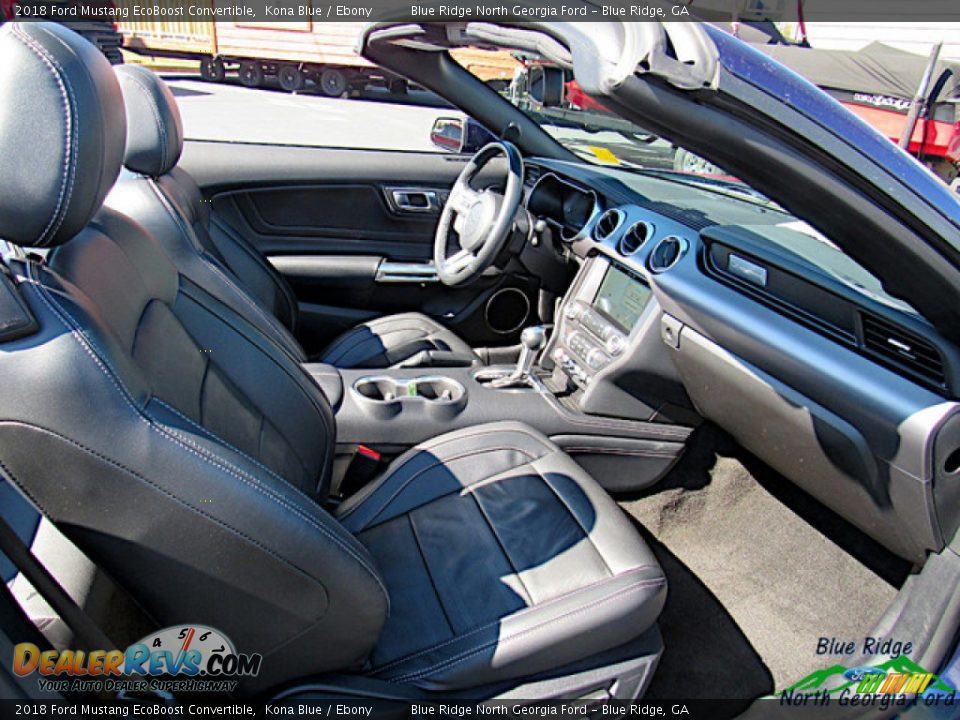 2018 Ford Mustang EcoBoost Convertible Kona Blue / Ebony Photo #30