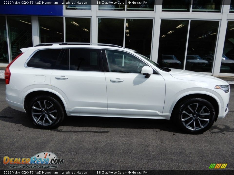 2019 Volvo XC90 T6 AWD Momentum Ice White / Maroon Photo #2