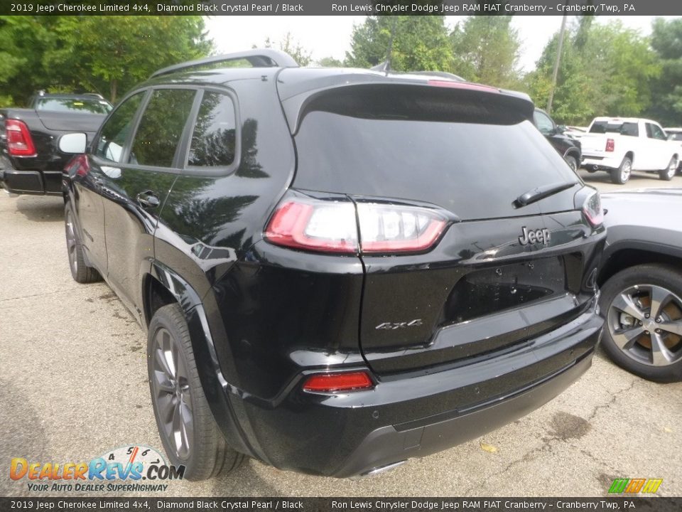 2019 Jeep Cherokee Limited 4x4 Diamond Black Crystal Pearl / Black Photo #3