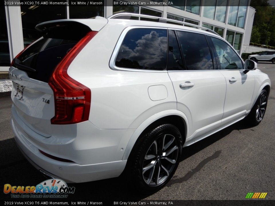 2019 Volvo XC90 T6 AWD Momentum Ice White / Maroon Photo #3