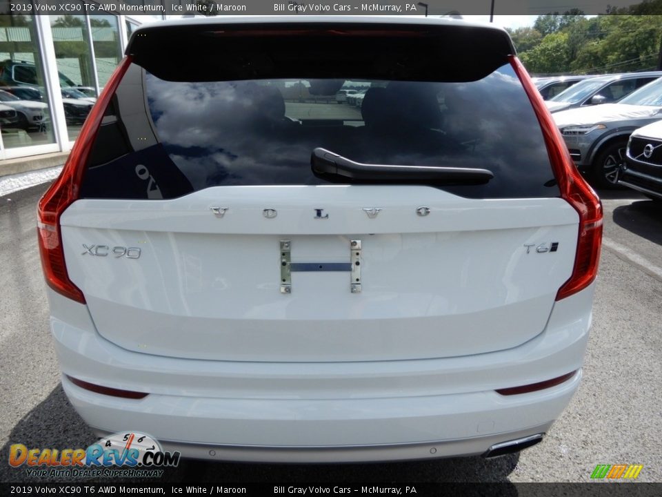 2019 Volvo XC90 T6 AWD Momentum Ice White / Maroon Photo #5