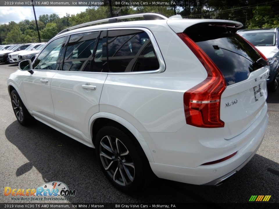 2019 Volvo XC90 T6 AWD Momentum Ice White / Maroon Photo #6