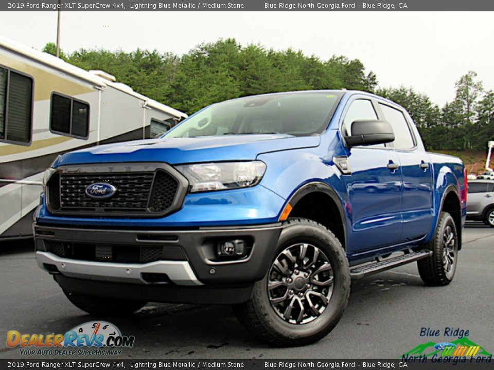 2019 Ford Ranger XLT SuperCrew 4x4 Lightning Blue Metallic / Medium Stone Photo #1