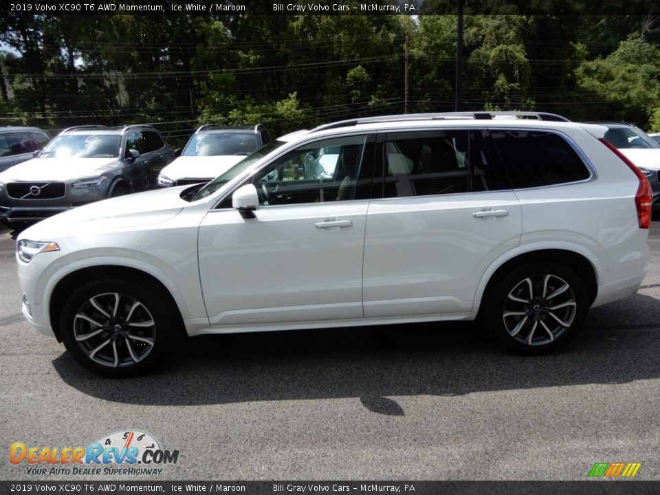 2019 Volvo XC90 T6 AWD Momentum Ice White / Maroon Photo #7