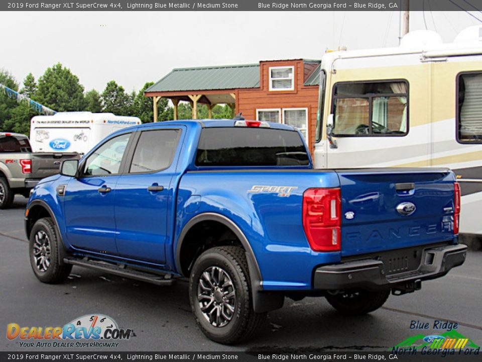 2019 Ford Ranger XLT SuperCrew 4x4 Lightning Blue Metallic / Medium Stone Photo #3