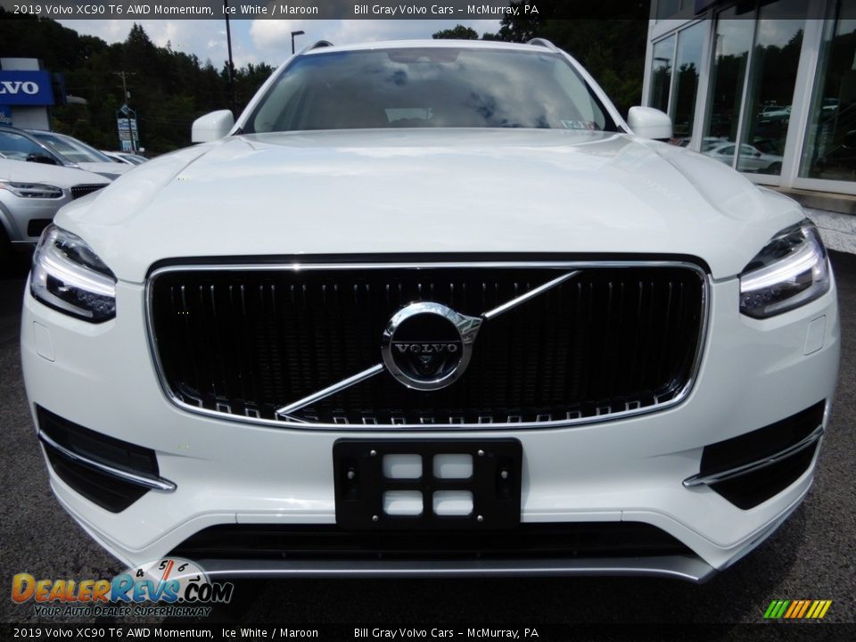 2019 Volvo XC90 T6 AWD Momentum Ice White / Maroon Photo #9