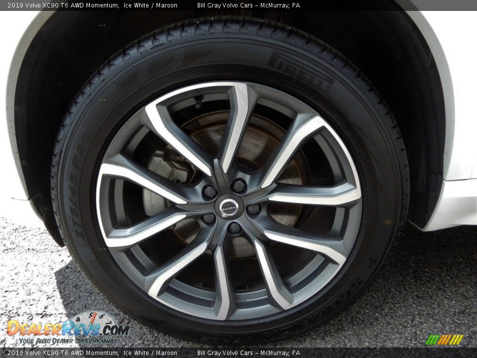 2019 Volvo XC90 T6 AWD Momentum Ice White / Maroon Photo #10