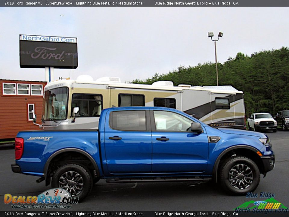 2019 Ford Ranger XLT SuperCrew 4x4 Lightning Blue Metallic / Medium Stone Photo #6