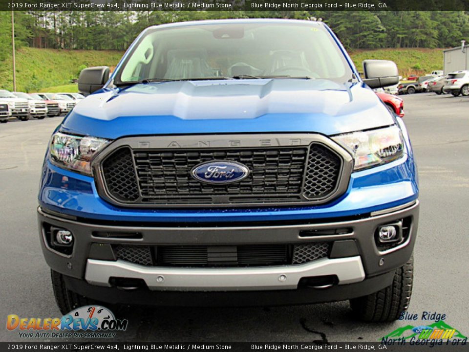 2019 Ford Ranger XLT SuperCrew 4x4 Lightning Blue Metallic / Medium Stone Photo #8