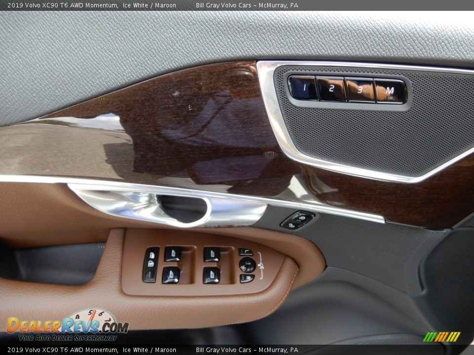 2019 Volvo XC90 T6 AWD Momentum Ice White / Maroon Photo #15