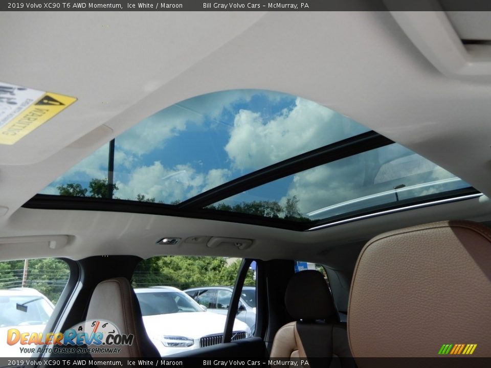2019 Volvo XC90 T6 AWD Momentum Ice White / Maroon Photo #18