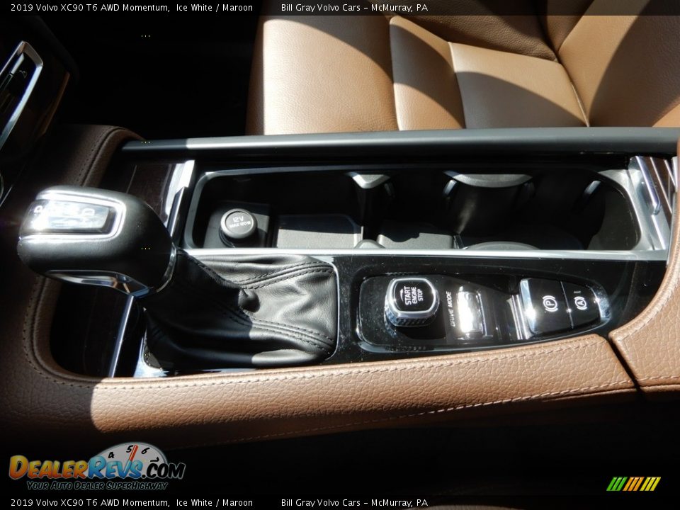 2019 Volvo XC90 T6 AWD Momentum Ice White / Maroon Photo #20