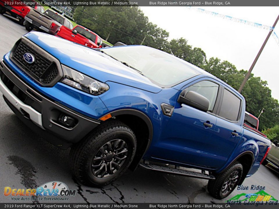 2019 Ford Ranger XLT SuperCrew 4x4 Lightning Blue Metallic / Medium Stone Photo #30