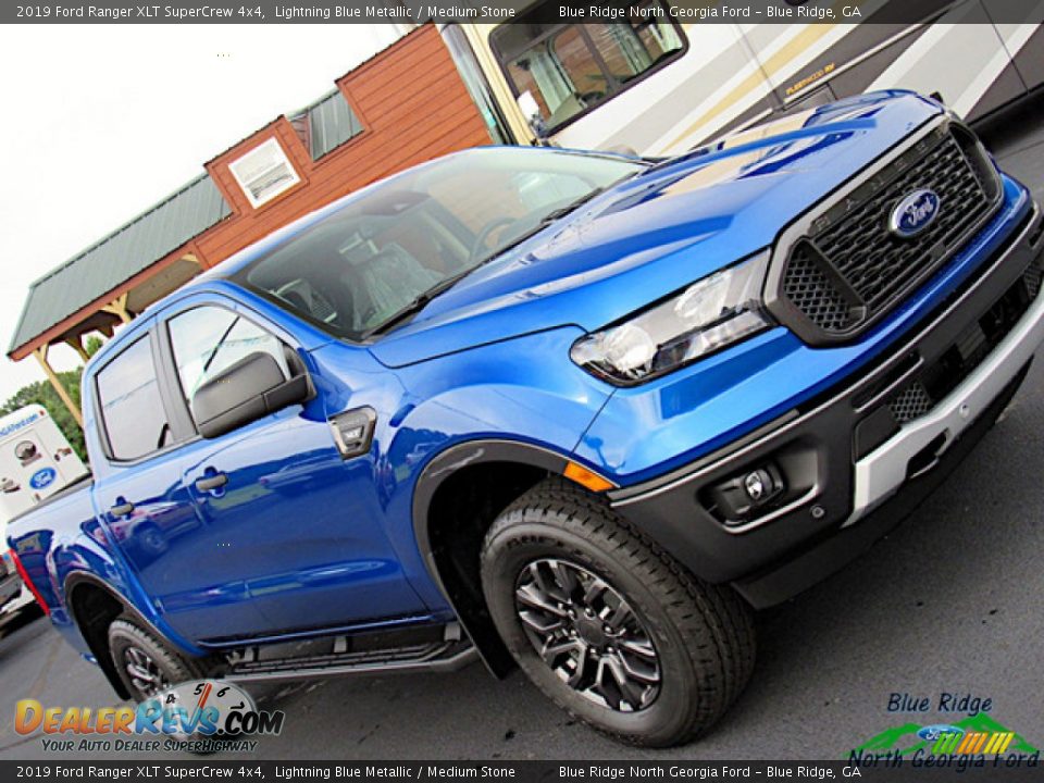 2019 Ford Ranger XLT SuperCrew 4x4 Lightning Blue Metallic / Medium Stone Photo #31