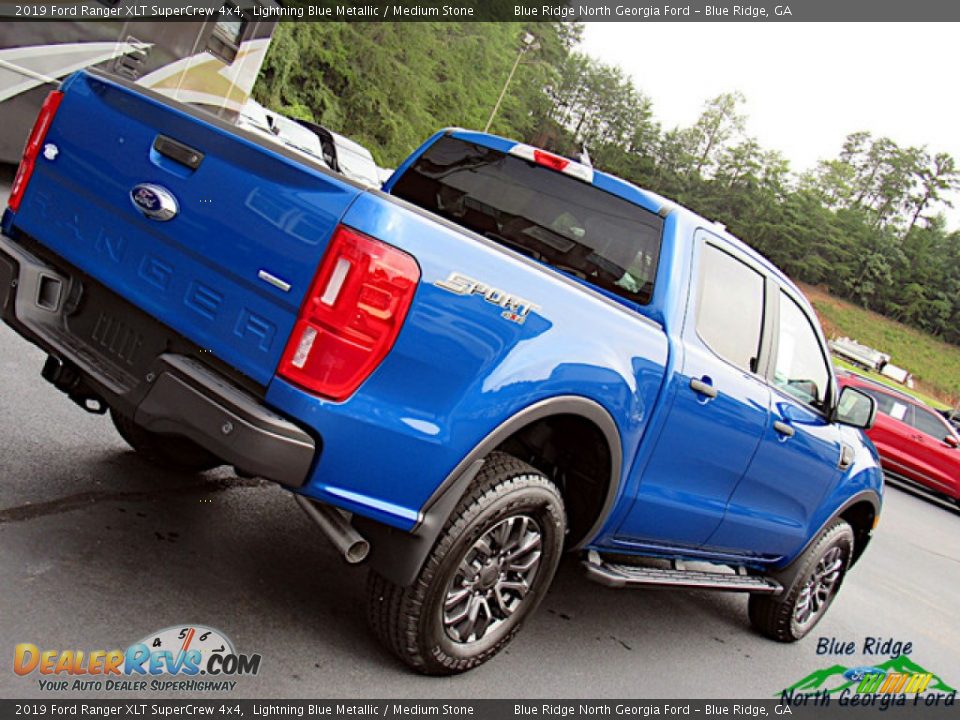 2019 Ford Ranger XLT SuperCrew 4x4 Lightning Blue Metallic / Medium Stone Photo #32