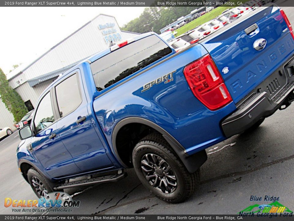 2019 Ford Ranger XLT SuperCrew 4x4 Lightning Blue Metallic / Medium Stone Photo #33
