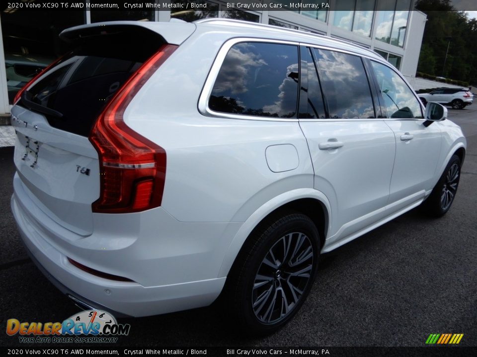 2020 Volvo XC90 T6 AWD Momentum Crystal White Metallic / Blond Photo #2
