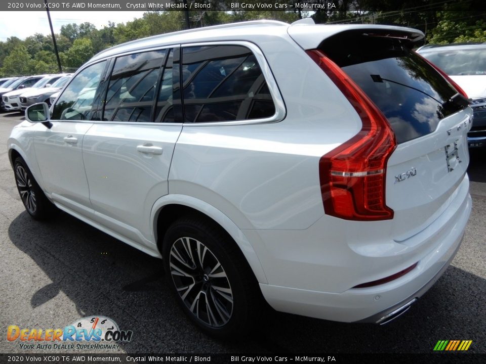 2020 Volvo XC90 T6 AWD Momentum Crystal White Metallic / Blond Photo #4
